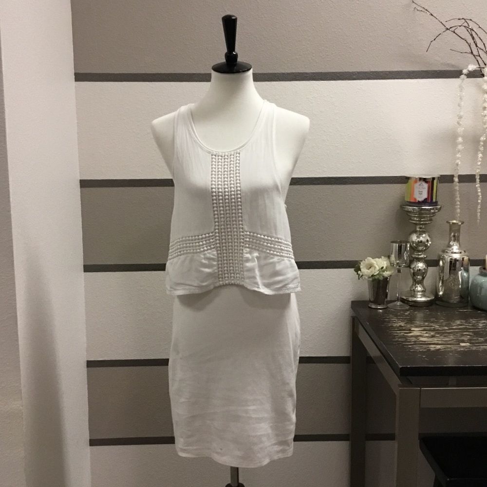 American Eagle Outfitters-White Layered Dress